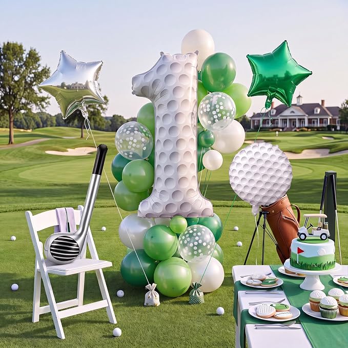 Jenaai Golf Number 1 Balloons Set Birthday Party Decorations, Inflatable Club - Image 5
