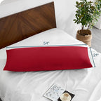 Bare Home Microfiber Body Pillow Cover - Ultra Soft - Cooling Pillowcase - Double Brushed - Pillowcase with Zipper Closure - Easy Care (21''x54'' Body Pillow Cover, Red)