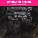 Lashey Seamless Clip in Hair Extensions Human Hair 150g 9pcs 20 Inch Body Wave Natural Black Mixed Chestnut Brown Clip in Hair Extensions for Women