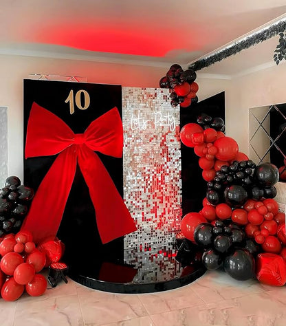 Red Black and White Balloons, 12in and 5in Red White and Black Latex Party - Image 7