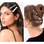32pcs Star Heart Metal Hair Clips, 16 Styles Silver Hair Clip Alligator Barrettes, Bow Wavy Non-Slip 2000s Hair Accessories for Women Daily, Party
