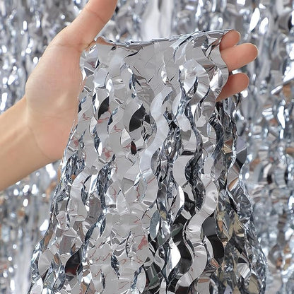 3 Pack Wave Silver Tinsel Curtain by CYLMFC