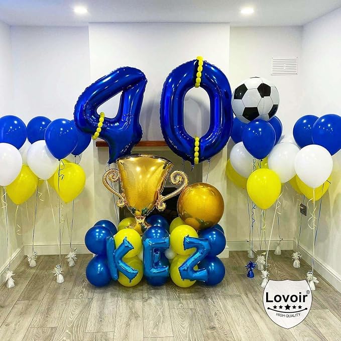 Navy Blue 45 Number Balloons, 40 Inch Giant Number 45 Balloons Foil Mylar - Image 5