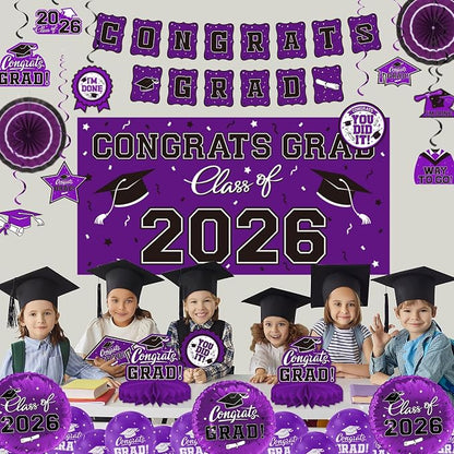 Purple Themed 2026 Graduation Decorations Set - Image 5