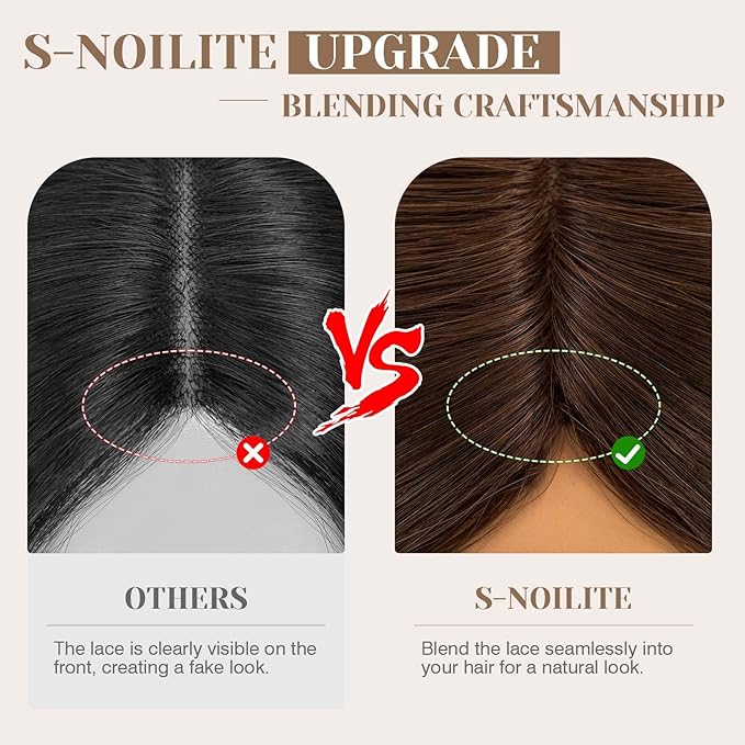 S-noilite Hair Toppers for Women Real Human Hair 3D 360° Cover Clip in 100% Real Human Hair Toppers 3″*4″ Clip in Silk Base 12 inch Chestnut Brown