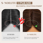 S-noilite Hair Toppers for Women Real Human Hair 3D 360° Cover Clip in 100% Real Human Hair Toppers 3″*4″ Clip in Silk Base 12 inch Chestnut Brown