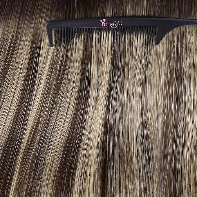 YoungSee Invisible Tape in Hair Extensions Balayage Tape in Hair Extensions Human Hair Dark Brown Balayage Blonde Real Hair Tapein Extension Human Hair for Long Hair 24Inch 20pcs 50g Easy to Apply