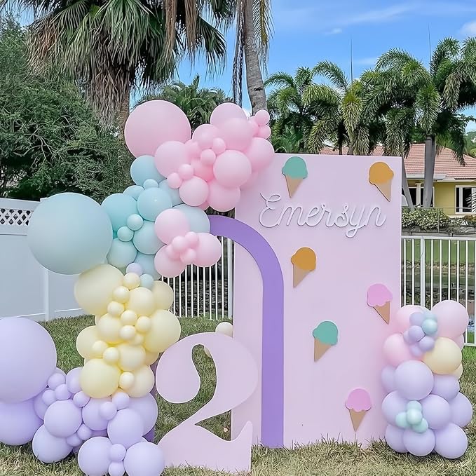 Pastel Rainbow Party Balloons Assorted Colors, Pastel Light Purple Pink Yellow - Image 5