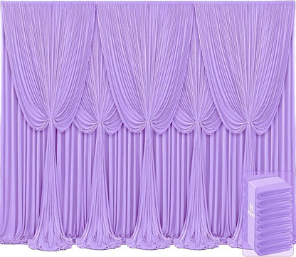 8 Panels Lavender Backdrop Curtains by Tao-GePartyDecorations
