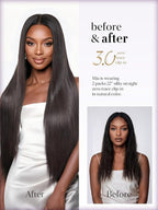 LUVME 0.59mm Zero Trace Invisible Clip in Hair Extensions, Silky Straight 6 Pcs 100g 22 Inch, 100% Real Human Hair Clip Ins, Zero Trace Wide Wefts and Lightweight Silky Volume for Office & Date Night