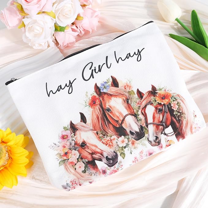 Keluna Horse Gifts for Women - Horse Lover Must Haves Essentials Gifts for Girls Women Female Friends Coworker Christmas Birthday Appreciation Mother's Day Tumbler Makeup Bag Bracelet