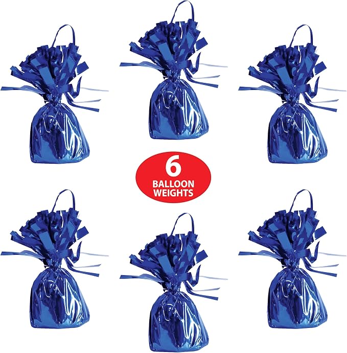Beistle Blue Metallic Wrapped Balloon Weights, Centerpieces and Table Décor - Image 4