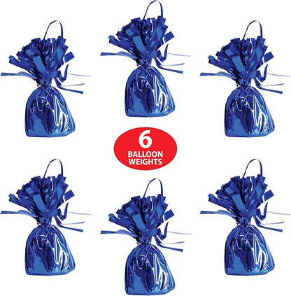 Beistle Blue Metallic Wrapped Balloon Weights, Centerpieces and Table Décor - Image 4