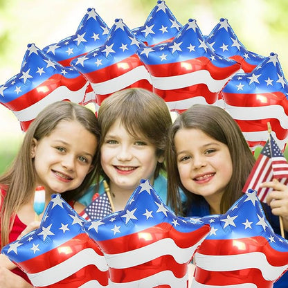 12 Pcs 4th of July Balloons American Flag Star Balloons Red White and Blue Foil - Image 3