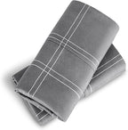 Bare Home Microfiber Pillow Cases - Standard/Queen Size Set of 2 - Cooling Pillowcases - Double Brushed - Pillowcases 2 Pack - Easy Care (Standard, Modern Plaid - Grey/White)