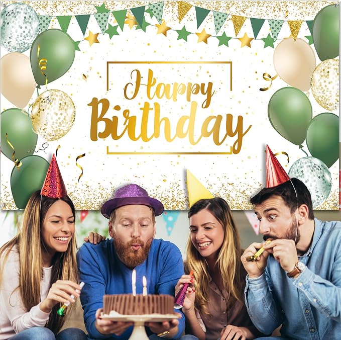 Tatuo Happy Birthday Decorations Backdrop Banner - Image 4