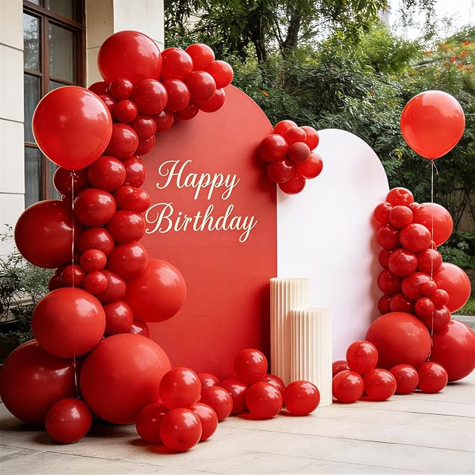 154 PCS of Red Balloons in Different Sizes - Image 2
