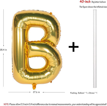 Letter Balloons 40 Inch Giant Jumbo Helium Foil Mylar Gold B | - Image 2