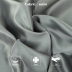 NTBAY Zippered Satin Pillow Cases for Hair and Skin, Luxury King Hidden Zipper Pillowcases Set of 2, 20x36 Inches, Dark Grey
