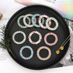 JessLab Spiral Hair Ties 10-Pack, No Damage Cute & Soft Elastic Coil Hair Ties for Women & Kids, Gentle Ponytail Holders for Thick or Thin Hair, Assorted Colors