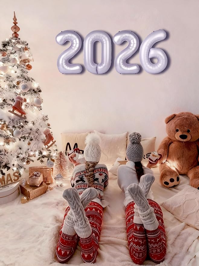 2026 Lilac Balloon Numbers 40 Inch, Nye Decor Party Decorations Happy New Year - Image 4