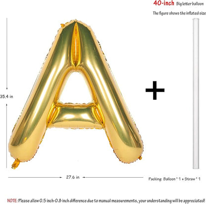 Letter Balloons 40 Inch Giant Jumbo Helium Foil Mylar Gold A | - Image 2