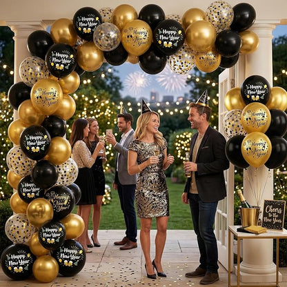 Happy New Year Balloons, New Year Printed Confetti Ballons - Image 5