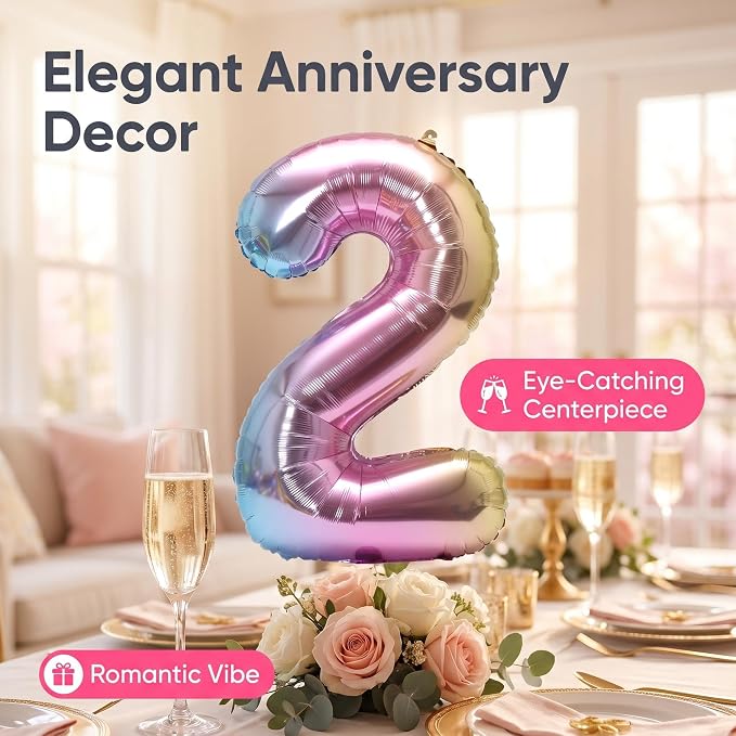 YPSelected 32 Inch Large Foil Helium Number Balloon Birthday Wedding Party 0-9 - Image 4