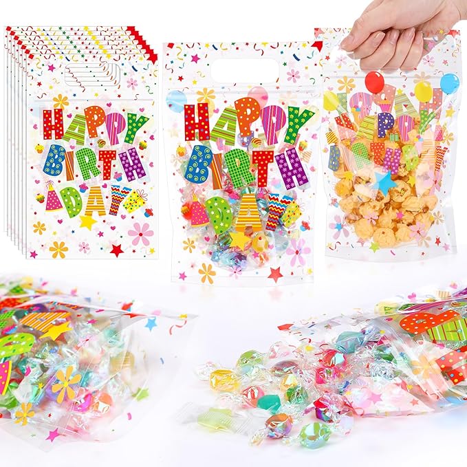 Fuutreo 25 Pcs Happy Birthday Bags Birthday Sealing Pouches by Fuutreo