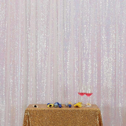 Eternal Beauty White Iridescent 3mm Sequin Backdrop 6x8 Ft - Image 3
