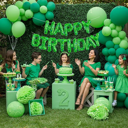 Vuzvuv Green Happy Birthday Balloon Banner, Game Theme Foil Balloon Letters - Image 6