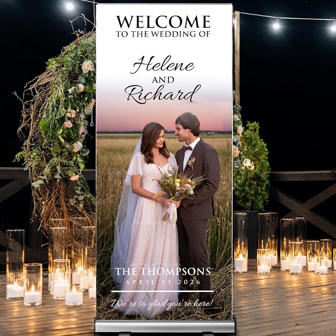 Custom Banner for Weddings READY IN 24HRS Choose your Design Retractable Banner - Image 6