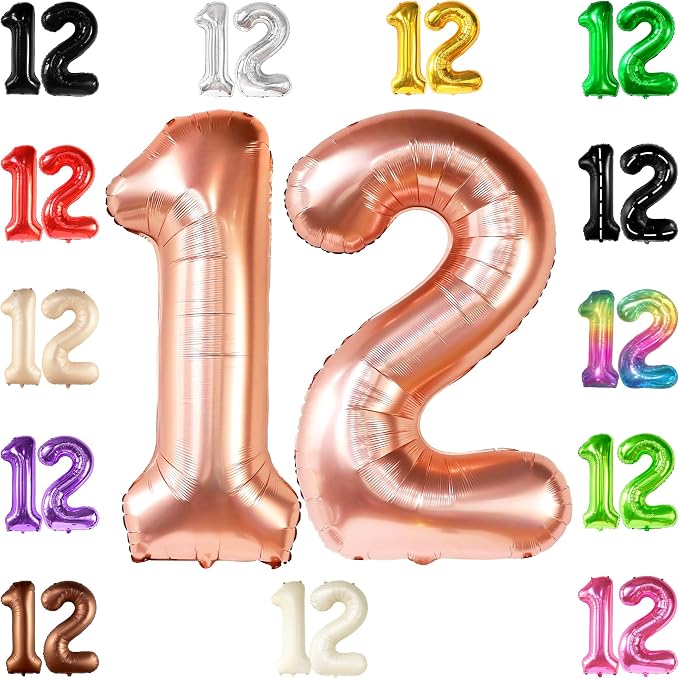 KatchOn, Rose Gold Number 12 Balloon by KatchOn