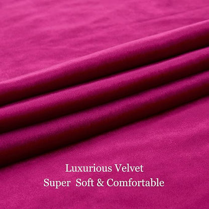 Hot Pink Velvet Blackout Curtains 120 inch - Image 5