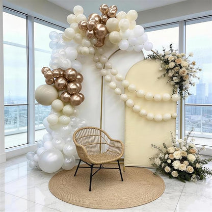 Champagne Gold White Balloons, Nude White Sand Beige Transparent Balloon - Image 3