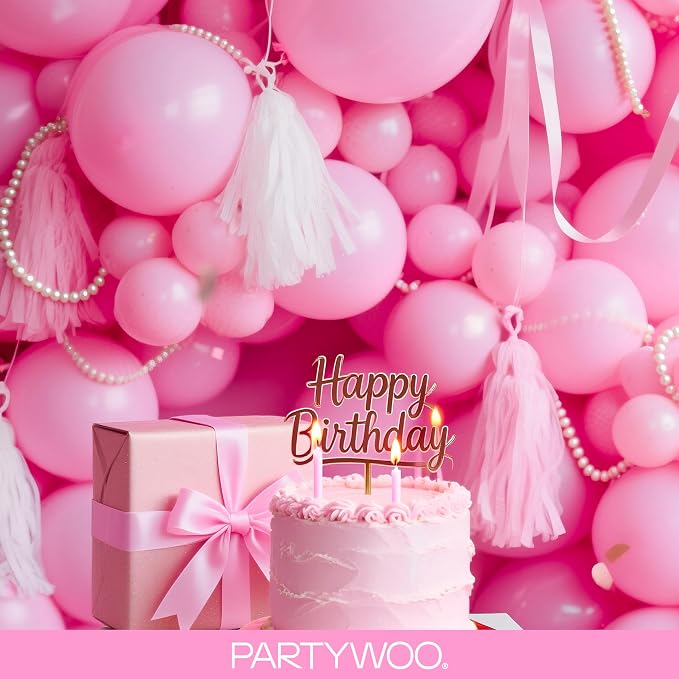 PartyWoo Pink Balloons 100pcs Matte Pink Color 36 18 12 10 5 Inch | 36 18 12 10 - Image 9