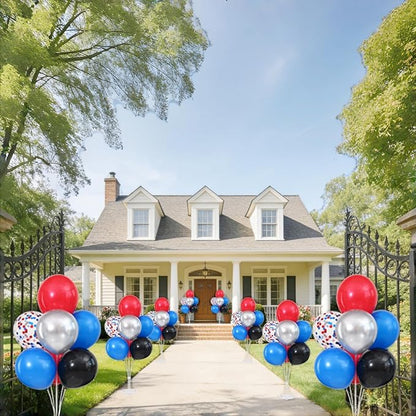 4 Sets Black Silver Red Blue Balloons Stand - Image 2