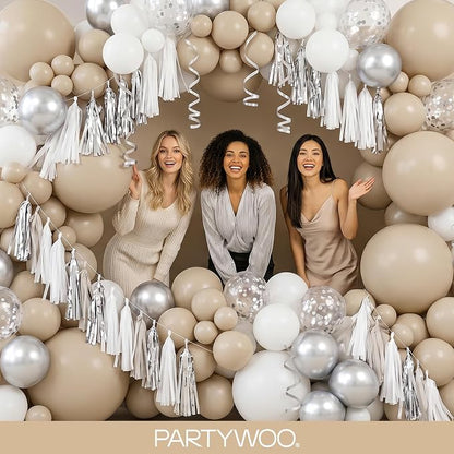 PartyWoo Cream Balloons 152 pcs Different Sizes of 18 12 10 5 Inch Beige Ivory - Image 5