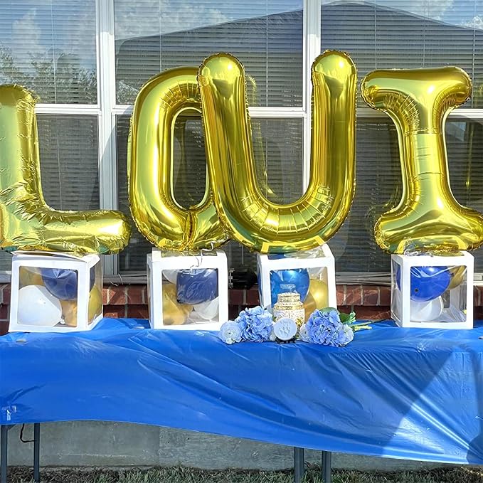 Gold Letter Balloons, 40 Inch Mylar Custom Alphabet Name Balloons - Image 6
