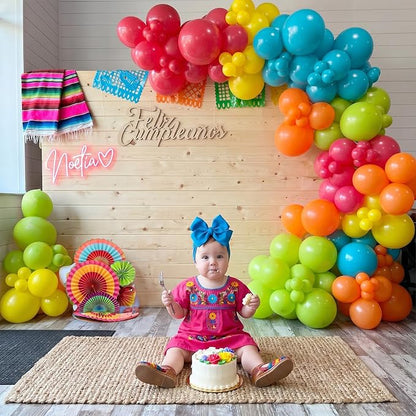 Mexican Fiesta Balloon, 60 Pack 12 Inch Rainbow Colors Balloon - Image 5