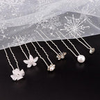 CUBACO 42PCS Wedding Hair Accessories Pins for Women,silver Pearl Flower Rhinestone Hair Clip Bridal Pins Decorative for Brides Bridesmaids, Gift for Girls