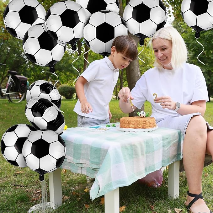 Fovths 12 Pieces Inflatable Soccer Balloons 18 Inches Soccers Foil Balloons - Image 7