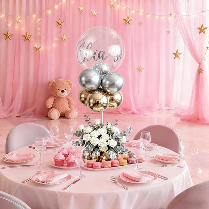 Aneco 6 Pieces Clear Acrylic Balloon Stand Set 15.7 Inches Height Balloon - Image 6
