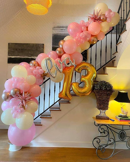 Gold 13 Number Balloons, 40 Inch Giant Number 13 Balloons Foil Mylar Helium - Image 3