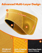 Winter Sport Headband Ear Warmer - Windproof Forehead & Breathable Fleece Headband for Skiing, Running, Cycling