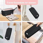 Hair Tools Travel Bag Karsyon Heat Resistant Mat Case Hot Tools Straightener, Curling Iron,Hair Dryers,Haircare Accessories Travel Essentials for Women 2 in 1 Organizer Bags (Black)