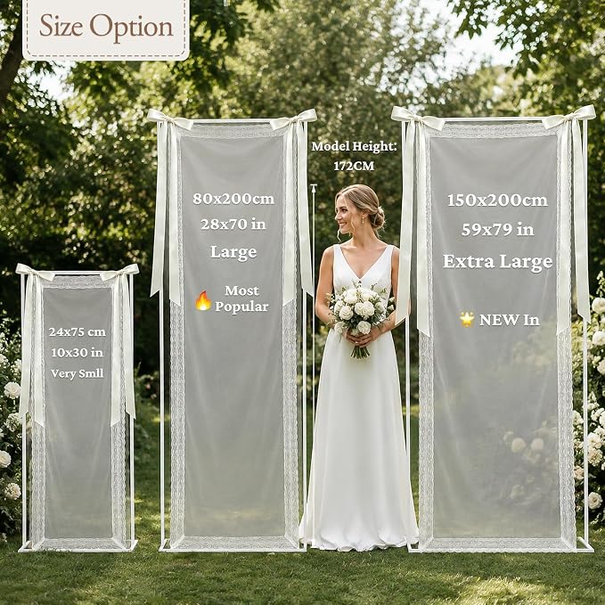 Personalized Sheer Wedding Welcome Sign Banner - Image 9