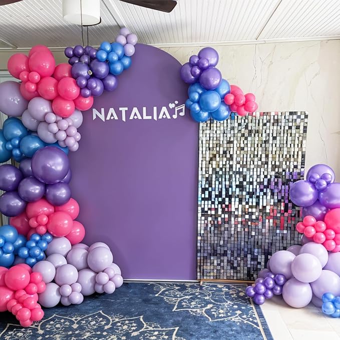 Pink Purple Blue Balloons 12 Inch 50 Pcs Royal Dark Purple Metallic Blue Dusty - Image 3