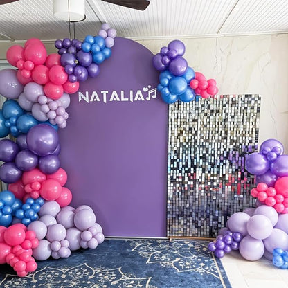 Pink Purple Blue Balloons 12 Inch 50 Pcs Royal Dark Purple Metallic Blue Dusty - Image 3