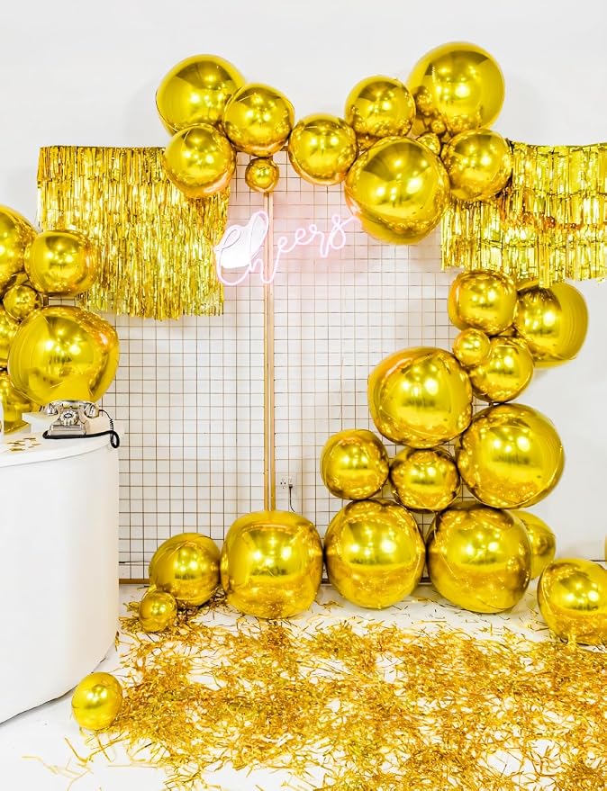 Gold Foil Balloons, 22/18/10 Inch | Large Gold Mylar Balloons, Party Decorations - Image 4